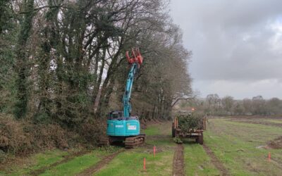 Chantier Eurovia sur terrain gras à Landivisiau