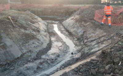 Création d’un ruisseau et pose d’un pont cadre à Plouescat