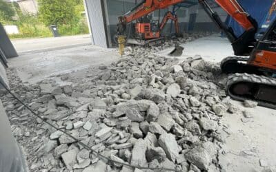 Démolition d’une ancienne dalle et préparation pour la nouvelle au bon niveau à Saint‑Pol‑de‑Léon