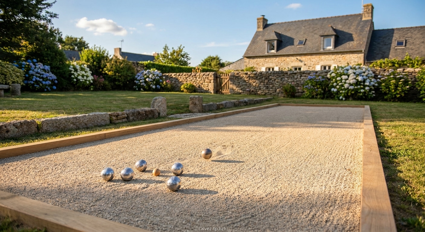 Terrain de pétanque dans le jardin : guide de création, dimensions et coût en Finistère Nord