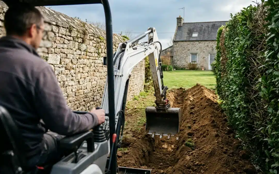 Location de mini-pelle avec chauffeur dans le Finistère : tarifs 2026